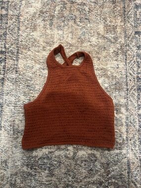 NWT Urban Outfitters Rust Ribbed Halter Crop Top